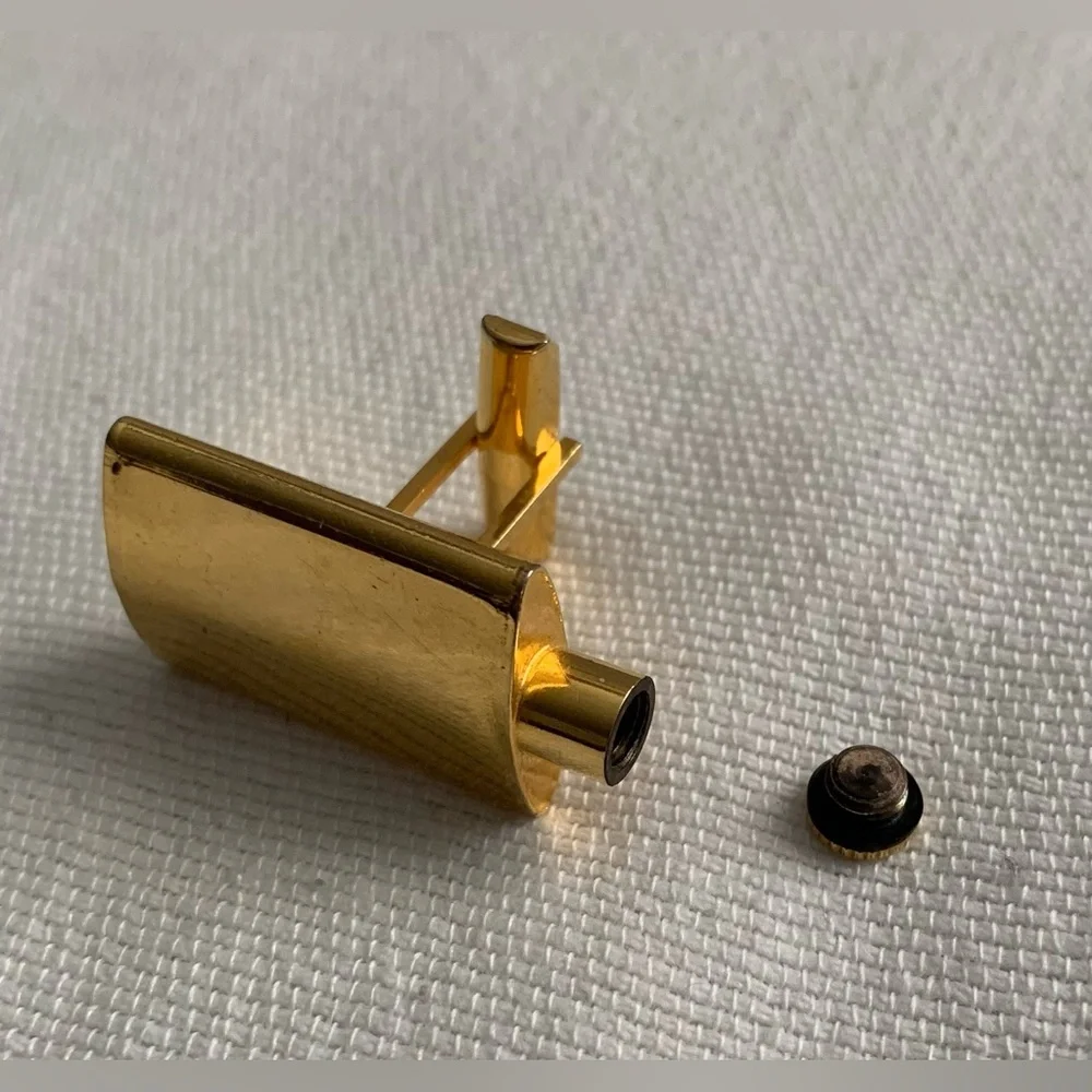 Vintage Gold-Tone Flask Cufflink and Vintage Sliver-Tone Square Cufflink